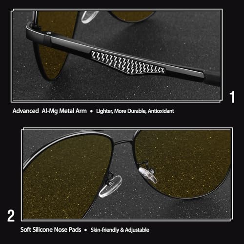 Image of GQUEEN Classic Pilot Polarized Sunglasses Men Women Retro Shades UV400 MOS1