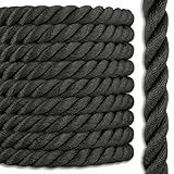 Black Nylon Rope | 3 Strand Twisted | 100% Nylon | 2 in. x 50 feet