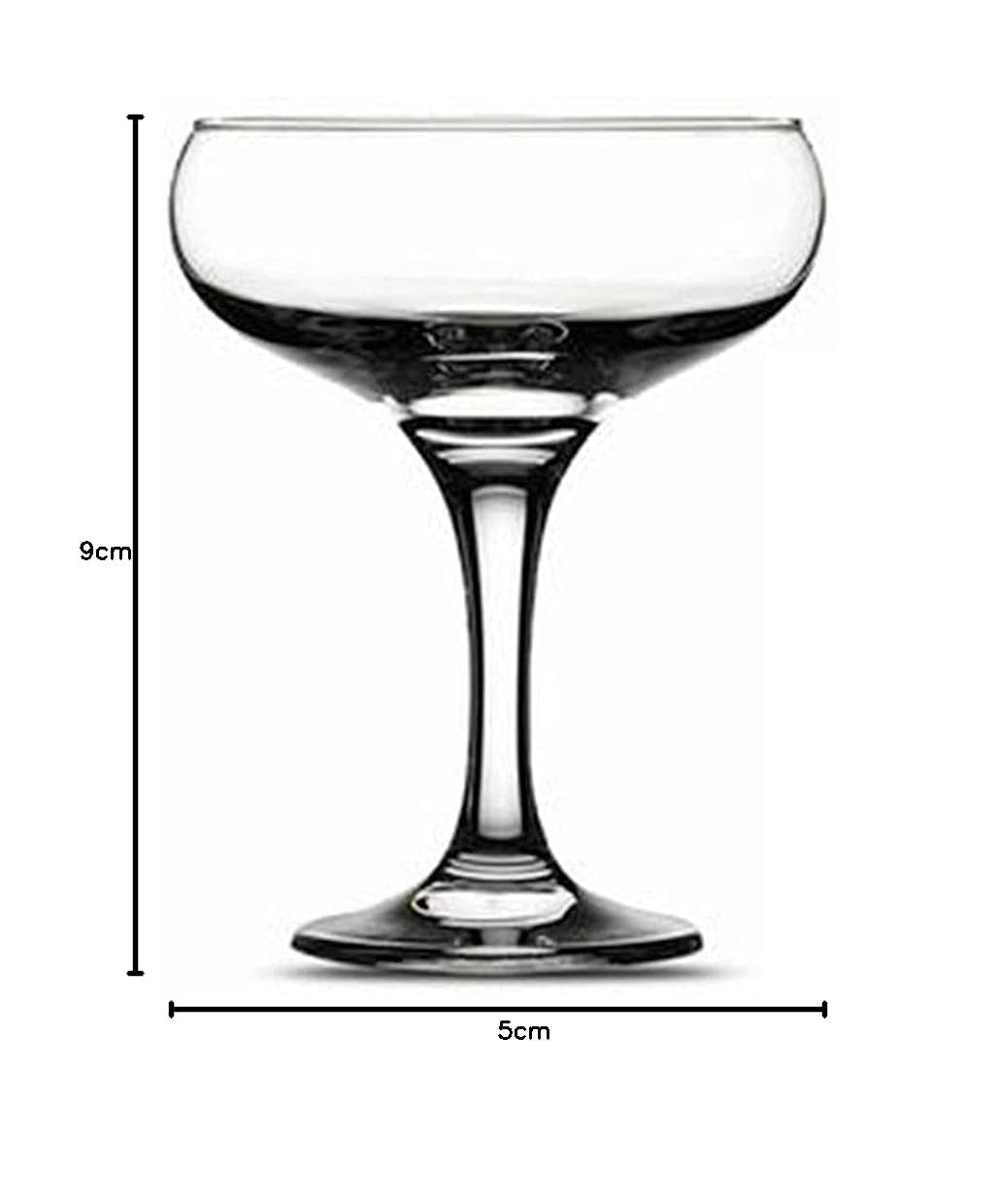 Acan Tradineur - Pack de 12 Copas Misket - Capacidad 23,5 cl (8 oz) - Vasos Vidrio Champagne Celebraciones, Fiestas - Aptas para lavavajillas - Ø 9,5 x 13,5 cm