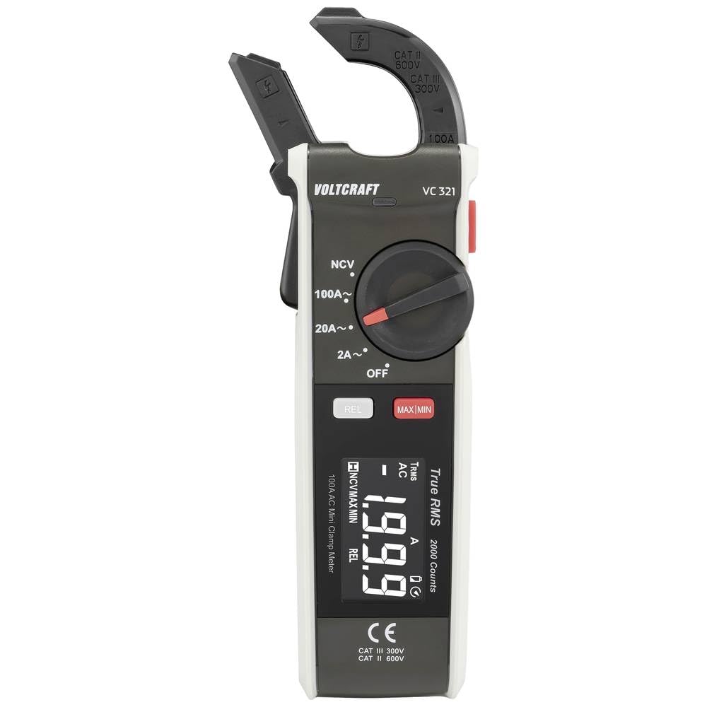 VOLTCRAFT VC-321 Stromzange kalibriert (ISO) CAT II 600 V, CAT III 300 V Anzeige (Counts): 2000