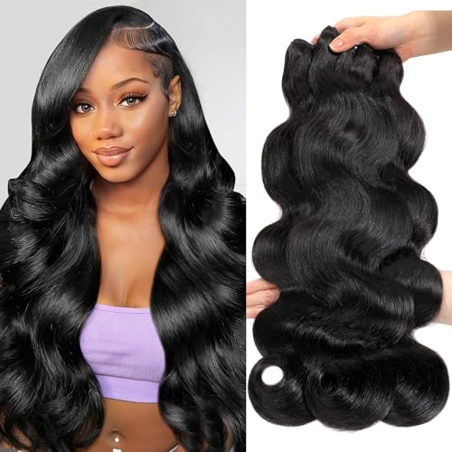 17A Body Wave Bundles Human Hair 100% Raw Cambodian Human Hair 3 Bundles 18 20 22inch Triple Lifespan Virgin Remy Hair Keep Texture Silky Soft After Multiple Washes For Women