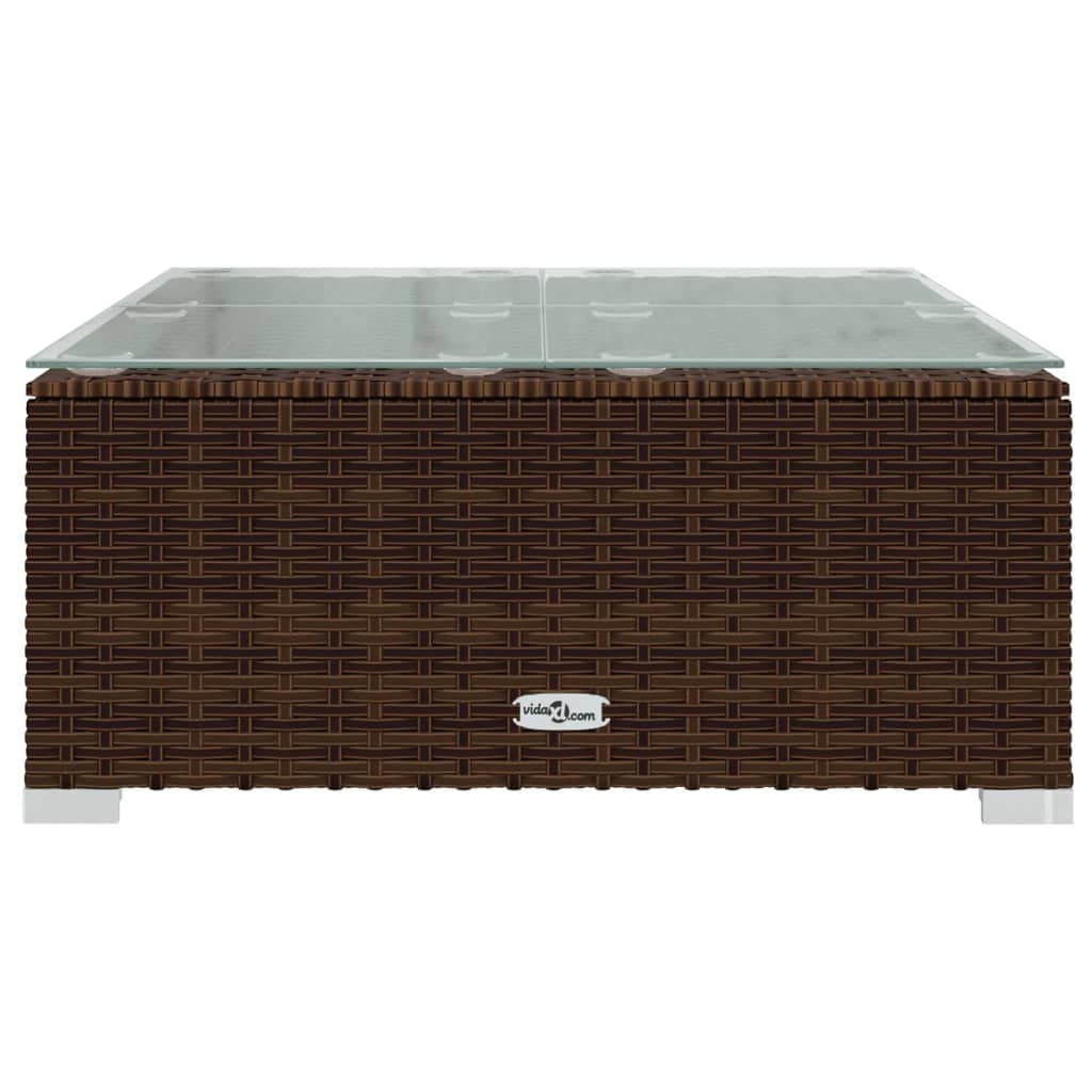 Set Divani da Giardino 10 pz con Cuscini in Polyrattan Marrone per Esterni Patio Balcone Veranda Lounge Modulare Resistente con Tavolino e Sedie