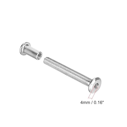 Miniatura 12 de uxcell Poste de tornillo para orificio de 5/16 pulgadas (0.315 in) de diámetro, hebilla de cinturón macho M6x16mm, pernos de encuadernación de cuero