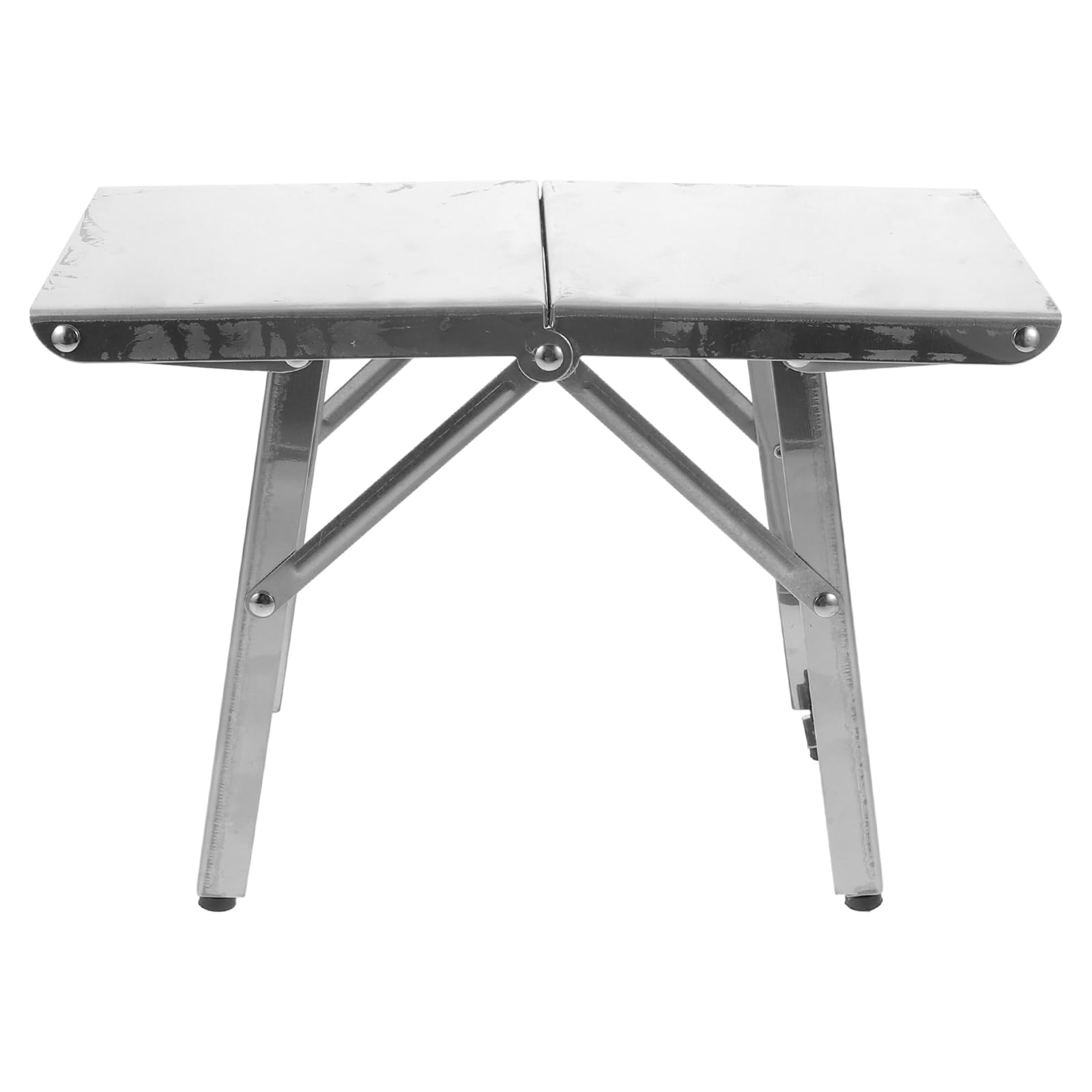 Toyvian Tabouret Pliant Compact en Acier Inoxydable Ultra Léger Capacité 100 Kg Robuste pour Camping Randonnée et Voyage Portable Pratique