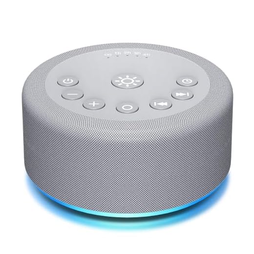 Sound Machine Night Light White Noise Brown Noise Machine 30 Non Looping Sounds 12 Lights 5 Timers 36 Adjustable Volume Memory Function Sleep Sounds Machine for Baby Kids Adult & Home Office Travel