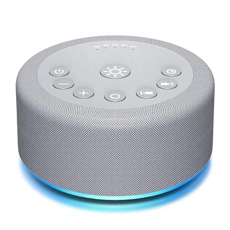 Sound Machine Night Light White Noise Brown Noise Machine 30 Non Looping Sounds 12 Lights 5 Timers 36 Adjustable Volume Memory Function Sleep Sounds Machine for Baby Kids Adult & Home Office Travel