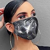 3. Glitzer-Gesichtsmaskenzubehör ist funkelnd, atmungsaktiv und verstellbar, perfekte Passform für alle Arten von Masken. Einheitsgröße.