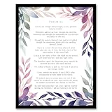 Artery8 Psalm 46 Our Refuge and Strength Old Testament Jesus Christ Christian Bible Faith God Quote Revelations Flowers Artwork Artwork Framed Wall Art Print A4