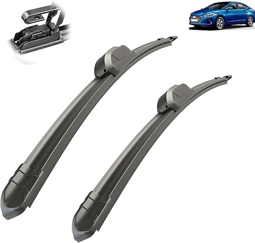 Limpiaparabrisas de automóvil compatible con Hyundai Elantra AD Avante Super Elantra 2016-2019, limpiaparabrisas delantero de goma suave,