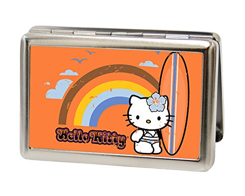 Buckle-Down Carteira de metal - Hello Kitty Surfer Fcg Laranja, Multicor, One Size