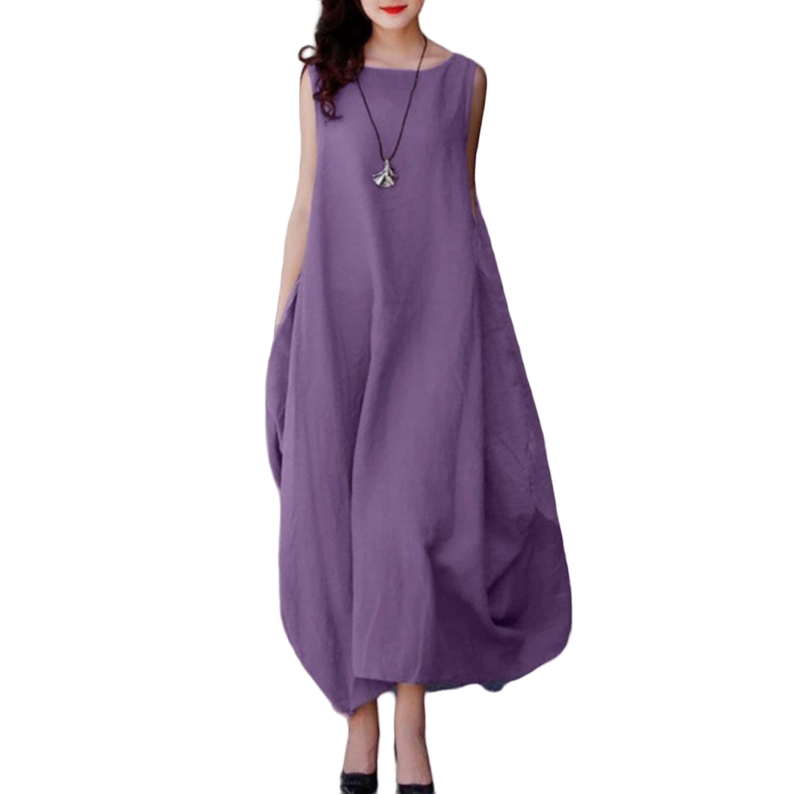 最終値下げMARTHA ノースリーブ ロングワンピース パープル Amazon.co.jp: [Audwine] ロングワンピース ノースリーブ