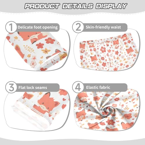 KLL Cute Fox Pattern Foxy Endless Girls Basic Leggings Stretchy Full Length Activewear Exercise3