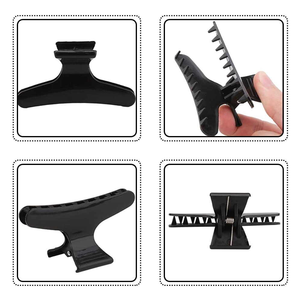12 PCS Butterfly Hair Clips - Black Salon Hairdresser Clips for Hair Styling Durable Accessories for Women & Girls - Image 3