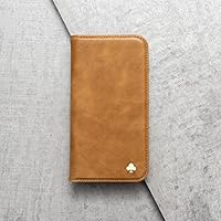 Porter Riley - Leren hoesje voor iPhone X/iPhone XS. Premium lederen standaard/hoes/portemonnee/flipcase met [horizontale standaard] [duurzaam frame] (lichtbruin