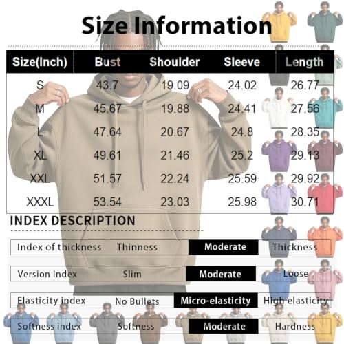 Oversized Hoodie for Men Loose Fit Vintage Fleece Mens Sweatshirts - image 4