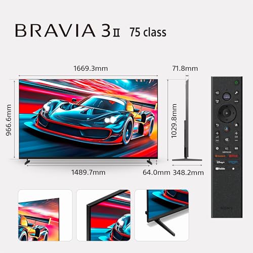 Image of Sony 189 cm (75 inches) BRAVIA 3II Ultra HD Smart LED Google TV K-75XR30M2