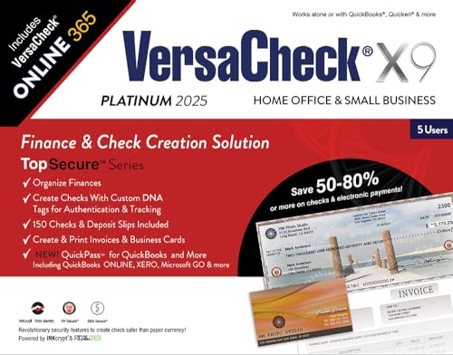 VersaCheck X9 Platinum 2025 – 5 Users (Download) + VersaCheck ONLINE Platinum 1yr Sub Bundle [PC Download]