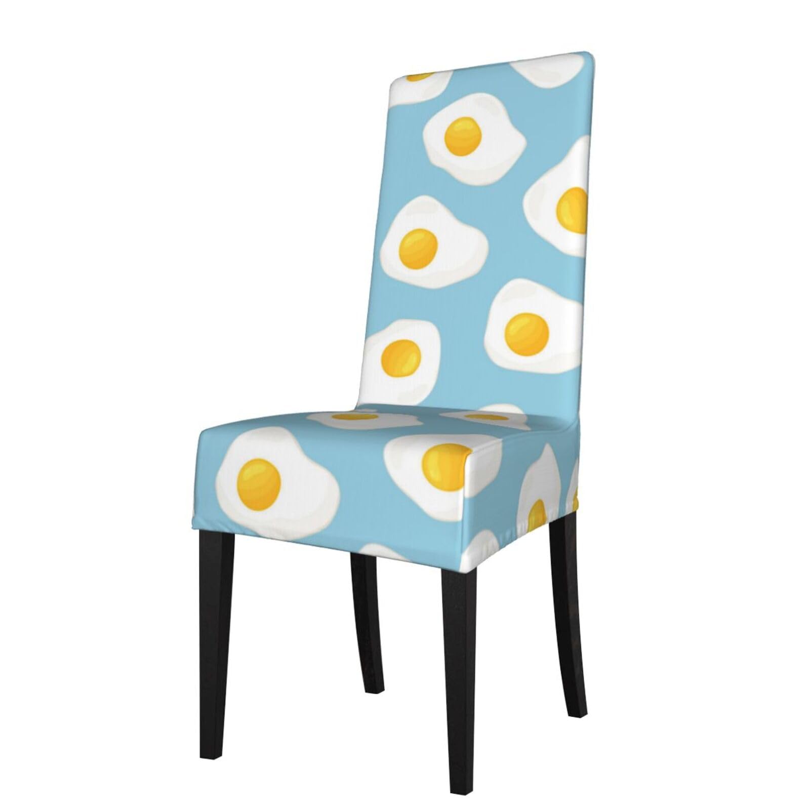 LKYMOH Fried Eggs Seamless Pattern, Chair Covers Stretch Chair Slipcovers for Dining Room, for Party Pet Protection Universal Fit Soft Polyester