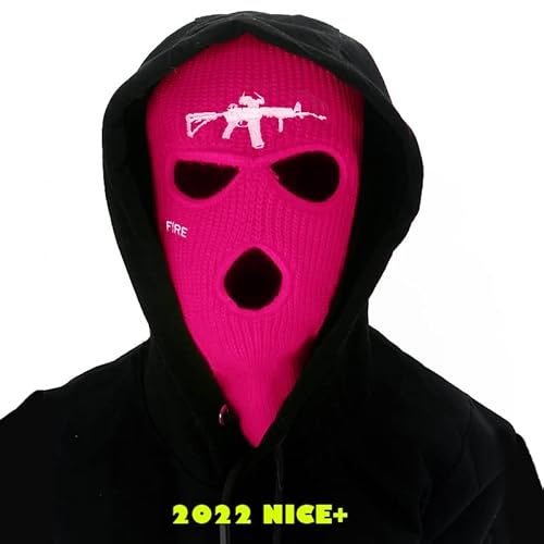 3 Hole M4A1 Ski Mask Knitted Full Face Cover Balaclava Winter Windproof Beanie Cycling For Men Women Rose Red #TOP1