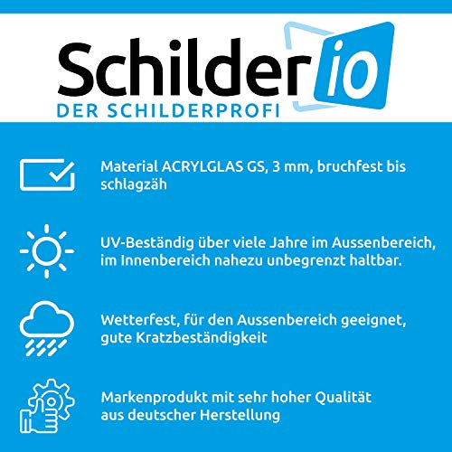 Schilderio Premium Saugnapfschild Schild Jäger 3 mm Acrylglas ca 90 x125 mm Jagd Schild Auto mit 1x Saugnapf 30 mm Autoschild Jaeger zur Befestigung an Autoscheiben von innen