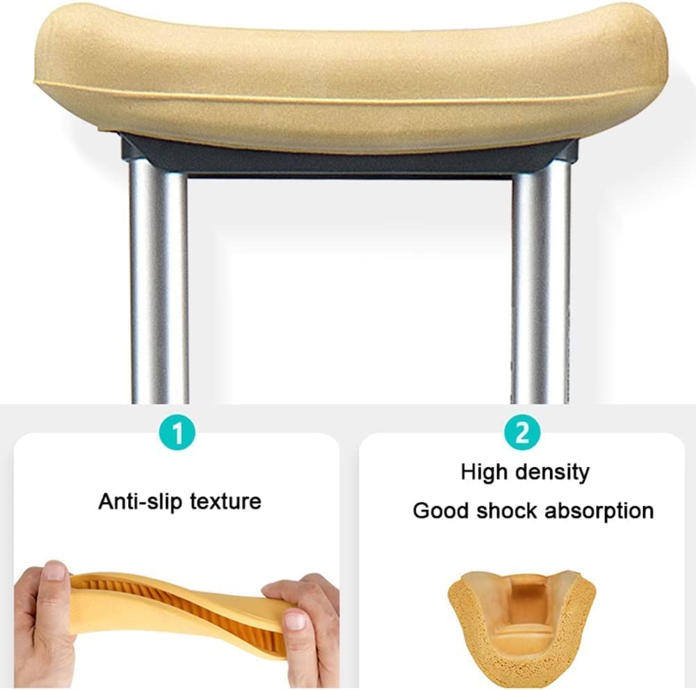 PAASHE Muletas Ligeras para Axilas, 1 par de Bastones médicos de Aluminio, Bastones auxiliares para Caminar, bastón Ajustable en Altura para Adultos