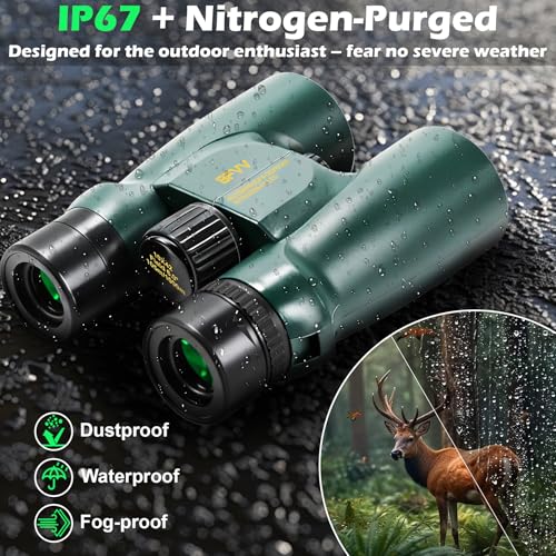 Binoculares 10x42 Compactos Impermeables y Antiempañantes miniatura 6