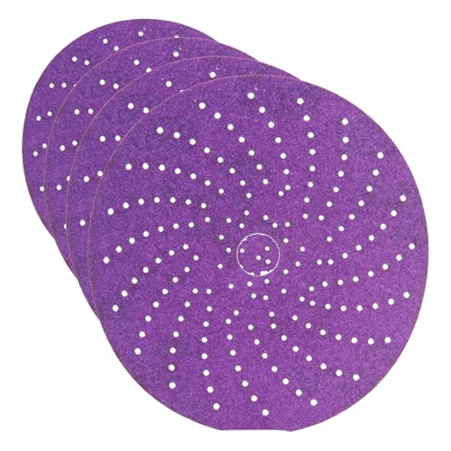 Image of 3M Cubitron II Hookit Clean Sanding Abrasive Disc 31372, 6 in, 220+ Grade, Virtually Dust-Free, High Performance, Long Lasting, Multi-Hole Pattern, Feather Edging, Stock Removal 50 Count (Pack of 4)