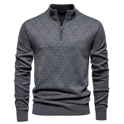 Mylldey 1/4 Zip Pullover Mens Sweaters Lightweight Pullover Soft Men's Knit Long Sleeve Sweater - Image 2