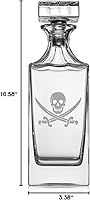 Vista 2 de Decantador de whisky de vidrio de 30 oz con tapón de vidrio regalo pirata