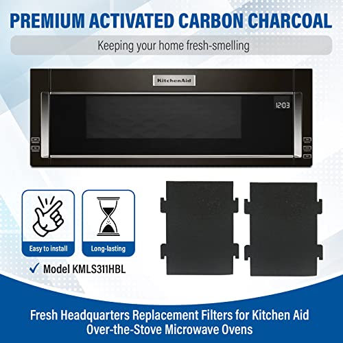 Replacement Air Filters For Microwave Oven – 2 Pack Activated Charcoal Filters Compatible With Kitchen Aid And Whirlpool Over The Range Microwave Hood Models #TOP3
