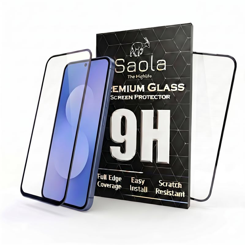 Image of Saola HD Clear Tempered Glass for Samsung Galaxy F17 5G | High Strength 9H Protection, Smooth Touch, Full Coverage Screen Guard, 2-Step Installation Kit | Quick & Easy Application (Pack of 2)