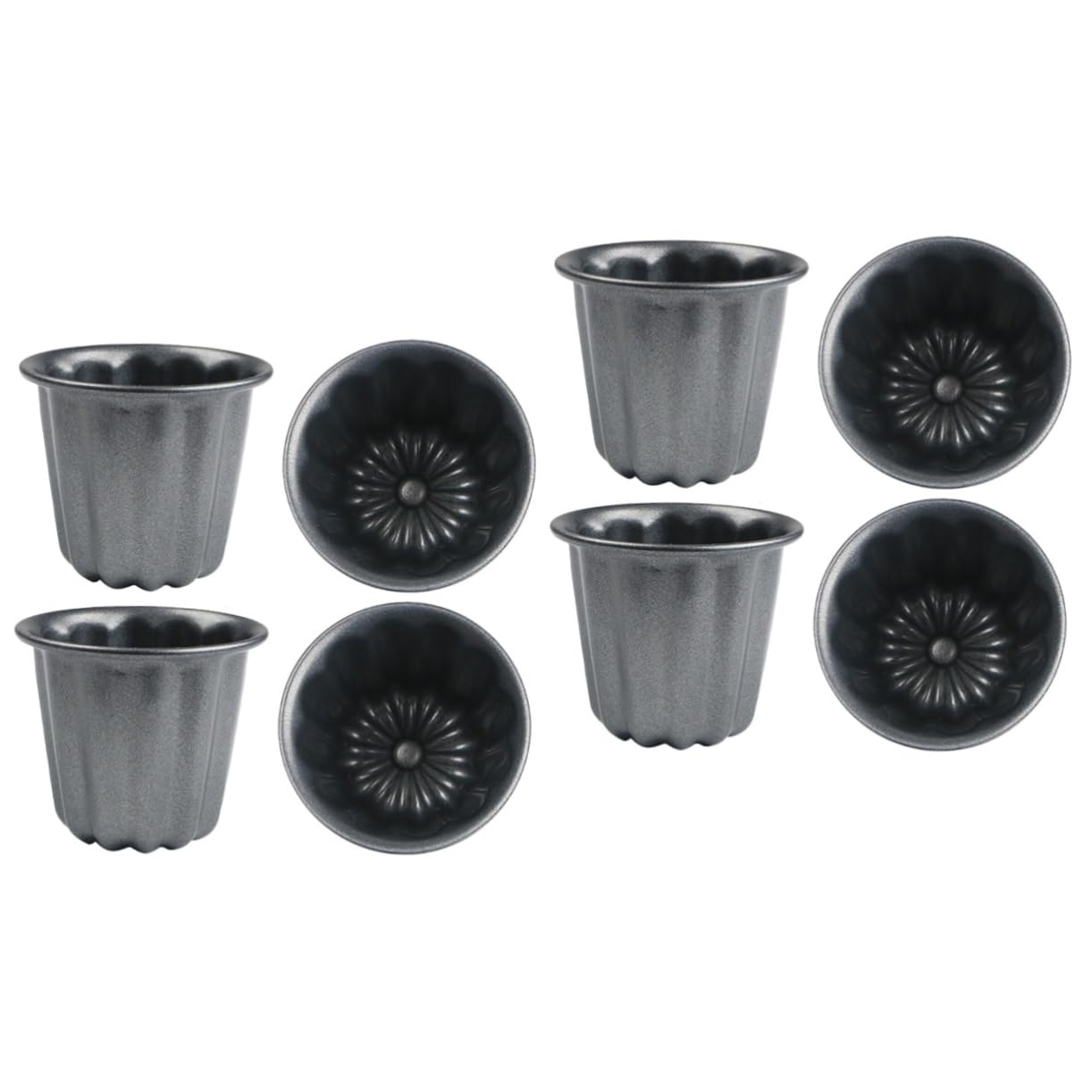 TOPBATHY Lot de 2 Moules à Muffins Antiadhésifs en Métal pour Un Démoulage Facile (4 Pièces)