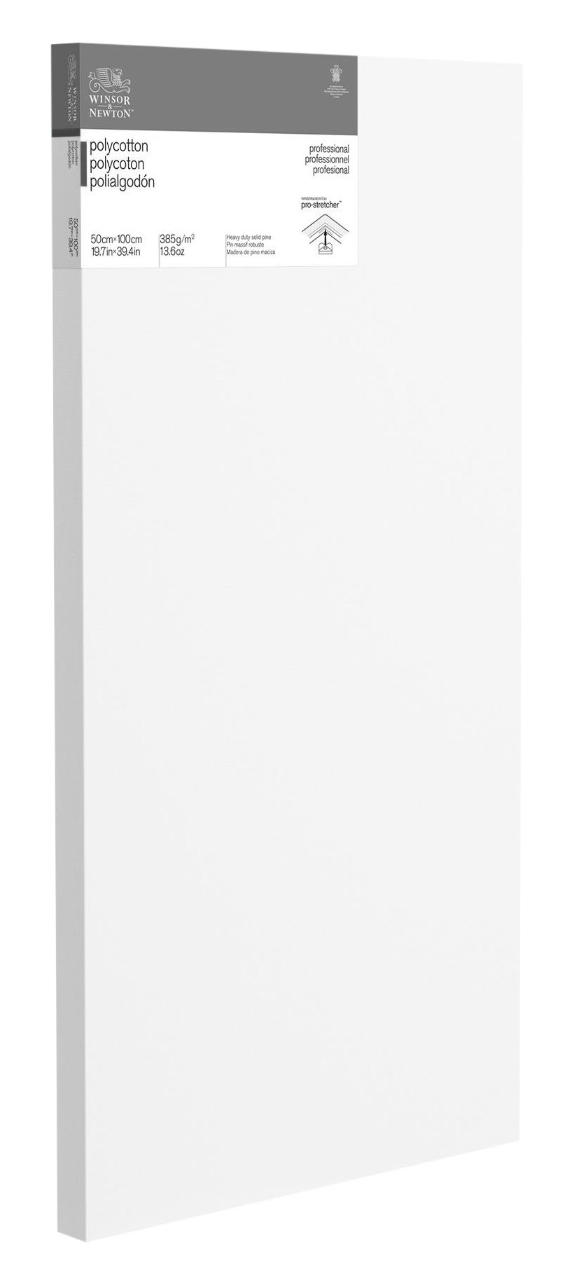 Winsor & Newton 6206058 Professional Keilrahmen Deep Edge aus Baumwollmischgewebe, 385 g/m², 3-fach grundiert, mittlere Körnung, ideal für die Ölfarben und Acrylfarben - 50x100cm