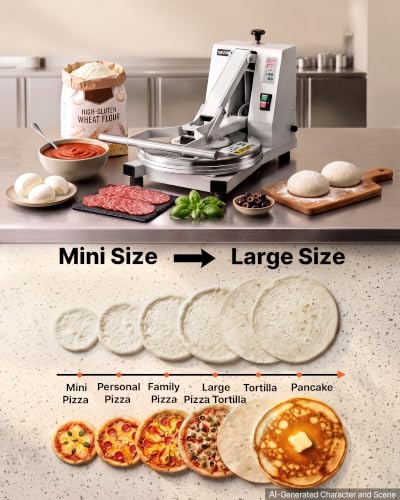 Image of VEVOR Commercial Pizza Dough Press Machine 18 in Electric Dough Sheeter