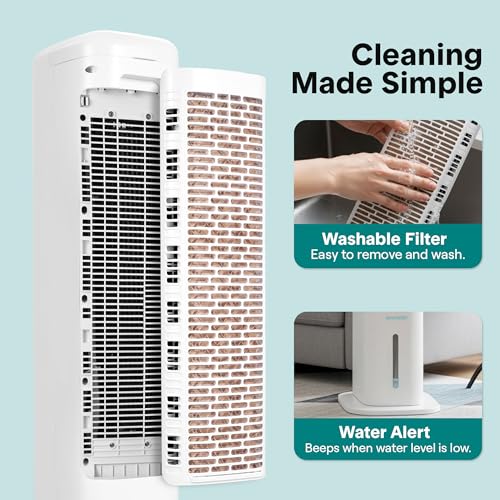 SereneLife Evaporative Air Cooler - Portable Swamp Cooler with 5L Tank, 4 Ice Boxes, 3 Speeds, Remote Control, Quiet Operation, Oscillation, Energy-Efficient Fan for Home, Office,  image 6