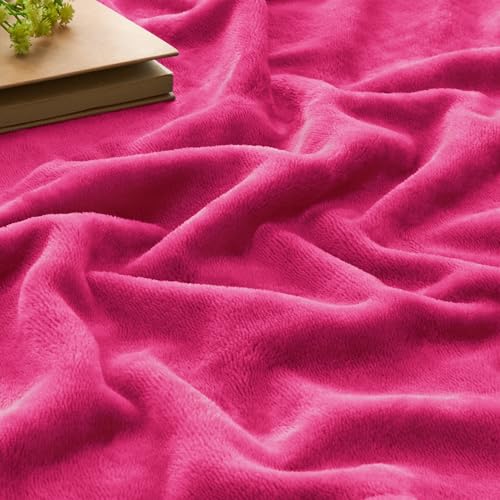 Image of BEDELITE Fleece Blanket King Size Blankets for Bed, Luxury Plush Cozy Fuzzy Blanket 108x90 inches, Super Soft Warm Lightweight Throw Blanket All Seasons Suitable, Hot Pink