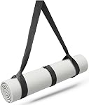 Yoga Mat Strap, Adjustable Thick and Wide Yoga Strap for Carrying Mat or Stretching, Yoga Mat Carrier Strap with Tighten Strap, Black