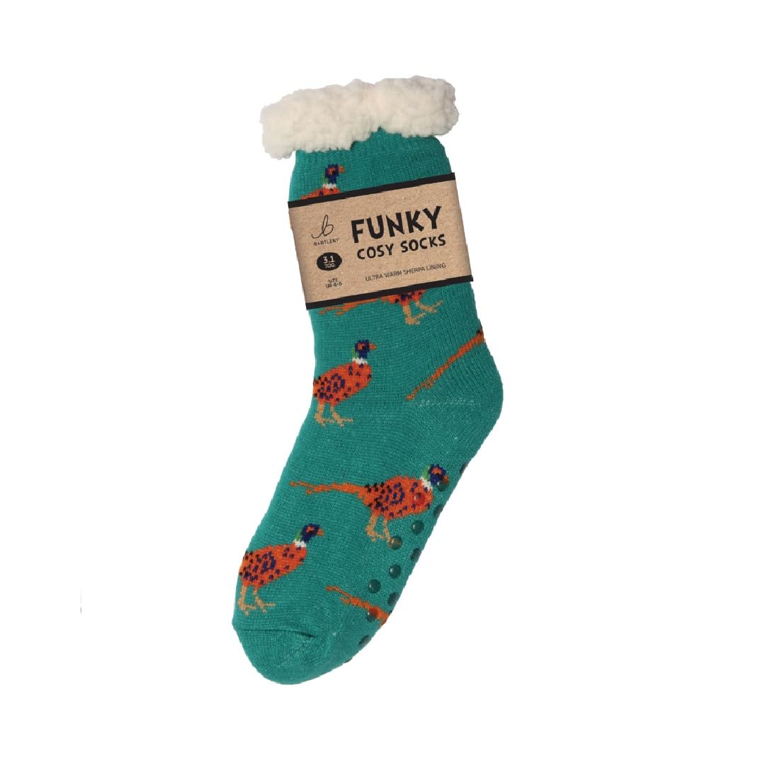 Bartleby Ladies Sherpa Socks - Country Pheasant Design