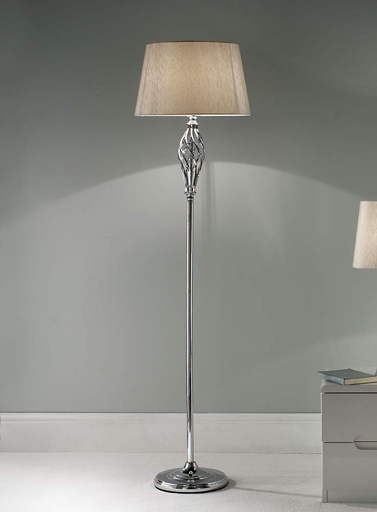 K Living Floor Lamp With Decorative Spiral Centre Piece Silver