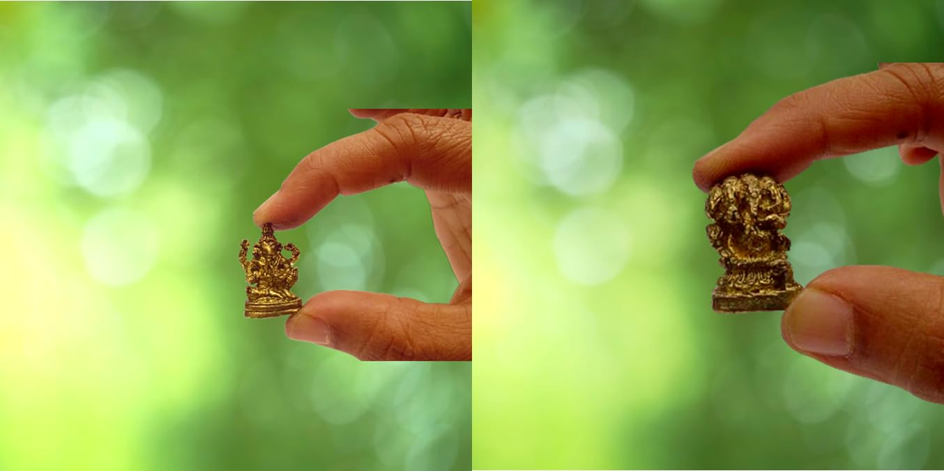 Purpledip Rare Miniature Statue Set (Siddhi Vinayaka Ganesha & Panchmukhi Ganesh): Unique Collectible Gift (11182)