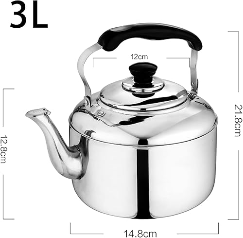 Miniatura 7 de NYTA Acero inoxidable 304 para estufa de gas estufa de tetera silbante tetera clásica para estufa con base fina de calentamiento rápido acabado