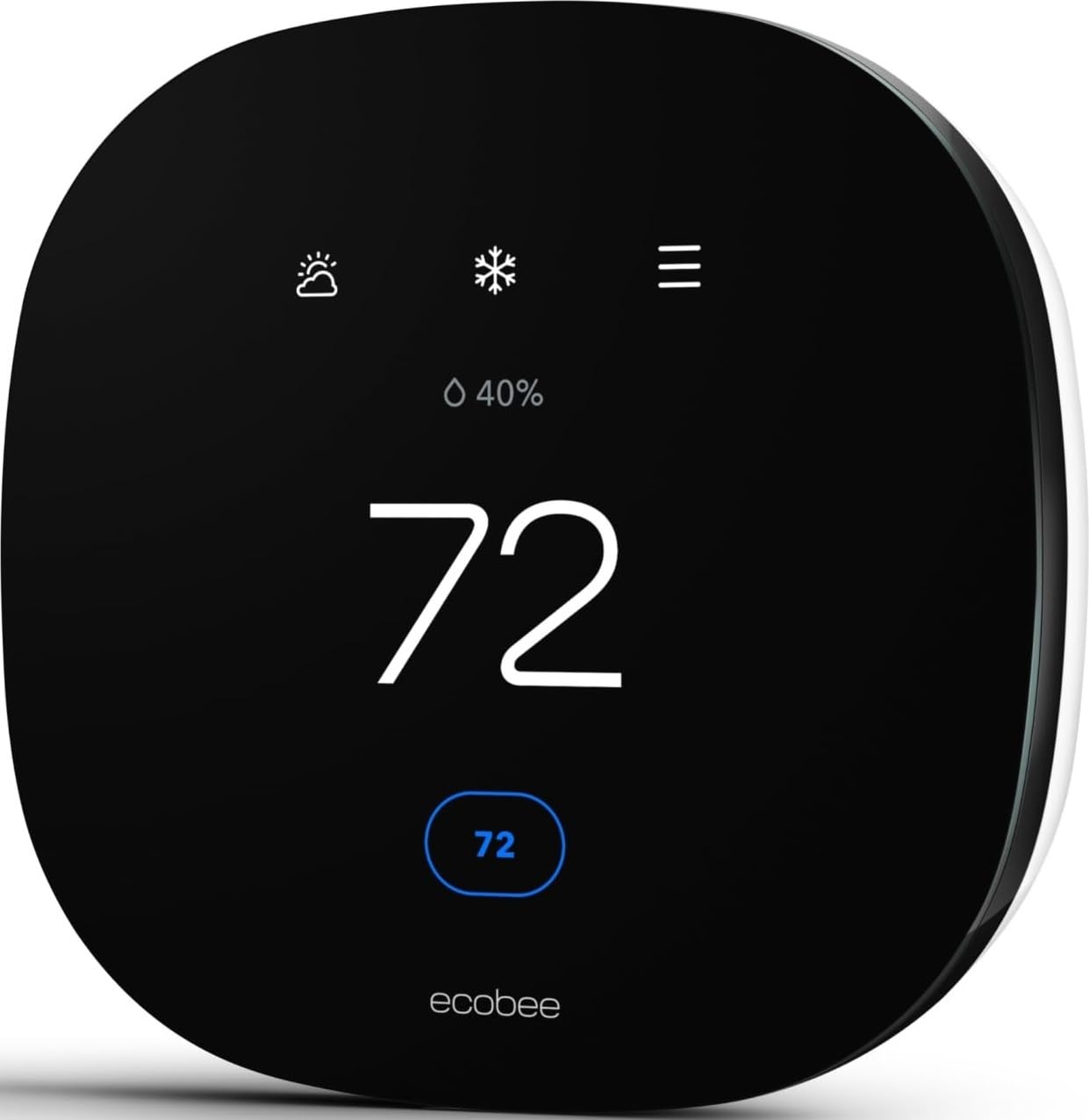 Ecobee3 Lite Smart Thermostat - Programmable Wifi Thermostat - Works With Siri, Alexa, Google Assistant - Energy Star Certified - Diy Install, Black Black Ecobee3 Lite Smartthermostat Thermostat + Smart Thermostat Voice Control