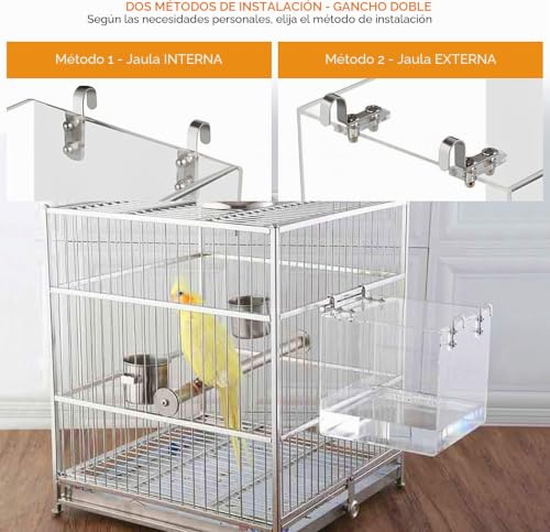 Cubo bañera para pájaros GURECOD para solucionar la falta de espacio y salpicaduras 4