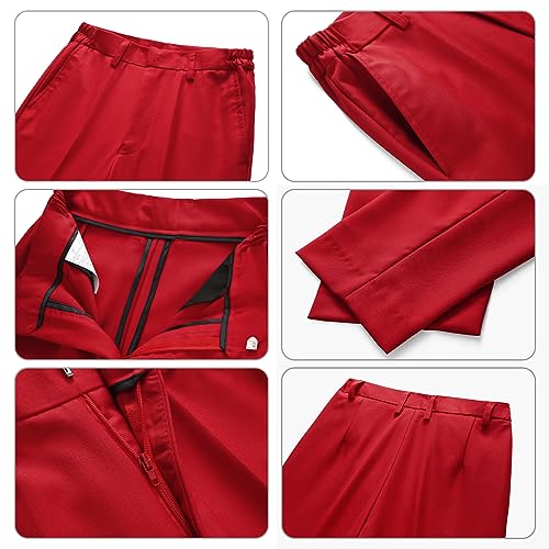 Image of Boy Suits 3 Piece Slim Fit Formal Suit Set with Tuxedo Jacket Vest Pants for Kids Wedding Ring Bearer Party