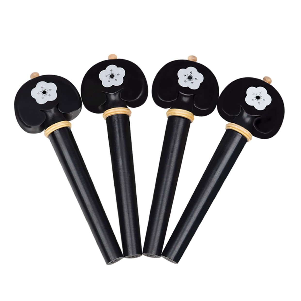 HANABASS 4 Pack Cello Tuning Pegs Beautifully Carved White Knobs for Cello Learners