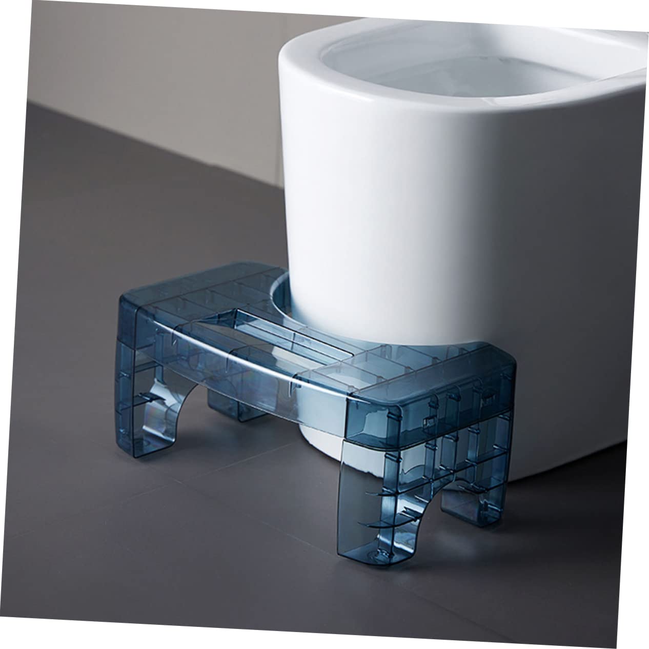 Taburete de Baño Antideslizante para Inodoro, Plástico Pet Azul