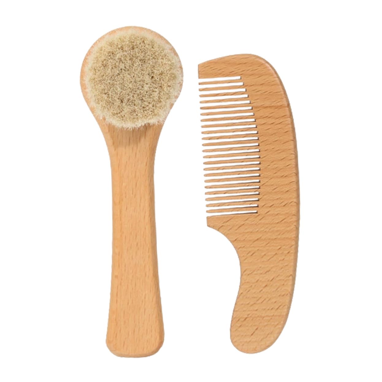 DEARMAMY Infant Care Set Newborn Bath Accessories Wool Brush Hair Wash Brush Comb