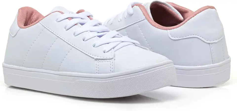 Tênis Feminino Casual Branco Leve Confortável Sapatenis
