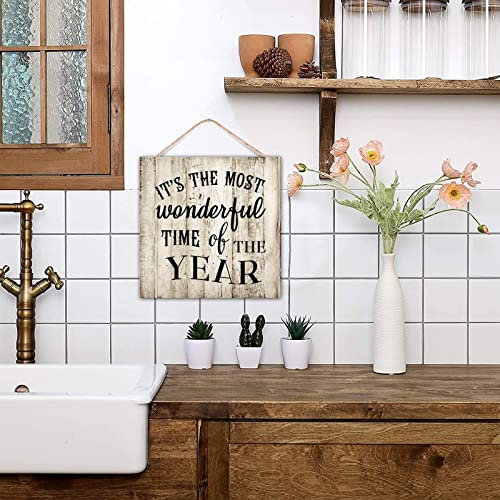 Panneau de décoration murale moderne It's The Most Wonderful Time bois - 5