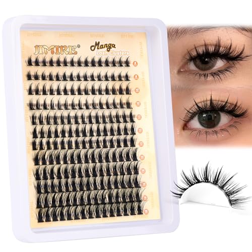 JIMIRE Mink Lashes Wispy Cat Eye Lashes Full 6D Volume False Eyelashes that Look Like Extensions 16MM Thick Soft D-Curly Fake Lashes 7 Pairs Pack 180Pcs